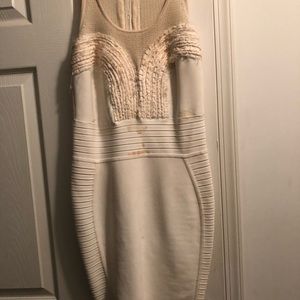 Cream stretch dress